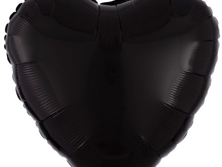 Opaque Blackheart Foil Balloon 18in Fashion