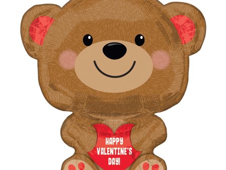 Happy Valentines Day Cuddly Bear Foil Balloon 18in Online