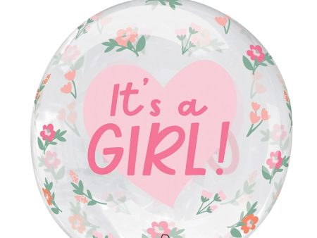 Clear It s A Girl Floral Foil Balloon Cheap