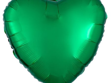 Metallic Green Heart Foil Balloon 18in Online now