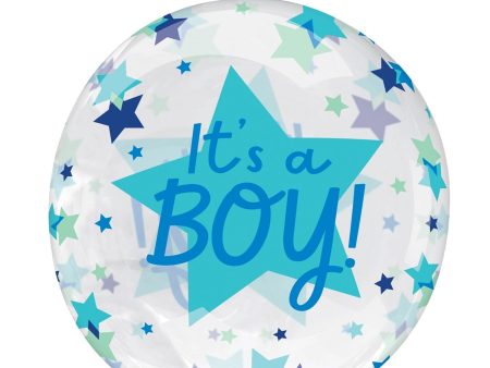 Clear It s A Boy Stars Foil Balloon Cheap